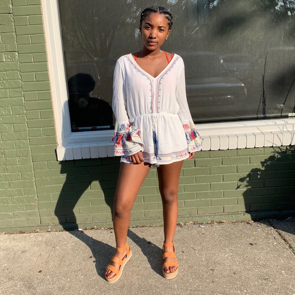 Cute coral summer romper